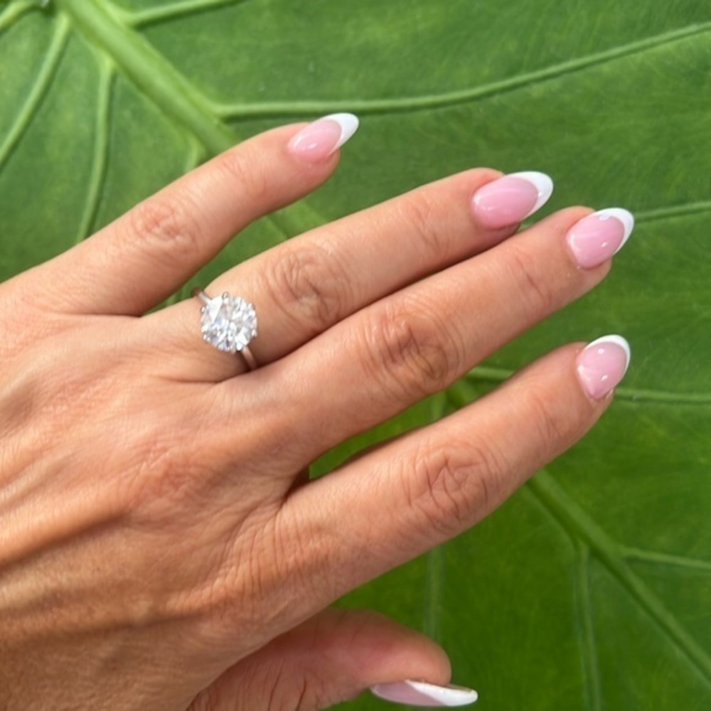 New 3ct Round cut Moissanite Engagement Ring 925 Sterling Silver size 6 7 8 9 10